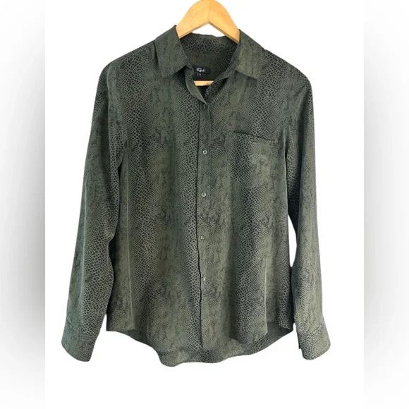 RAILS SILK KATE GREEN PYTHON BLOUSE - Picture 4 of 9